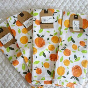 Lot of 4 NWT MABELLE Fruit Print 100% Cotton Kitchen Towels 15 x 25